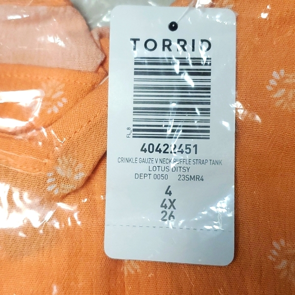 ❤️NWT VINTAGE TORRID FLORAL WASHABLE CRINKLE GAUZE CAMI - PEACH TANK - PLUS SIZE - Picture 6 of 15